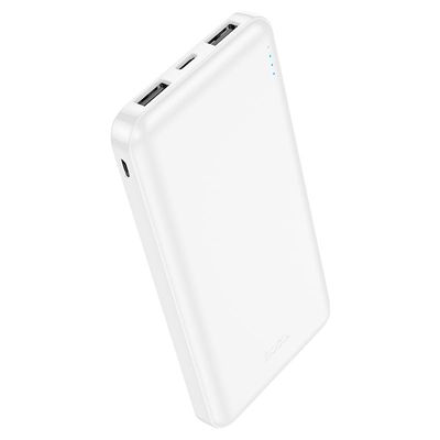 hoco J100 Ultra-Thin 10,000mAh Power Bank, White