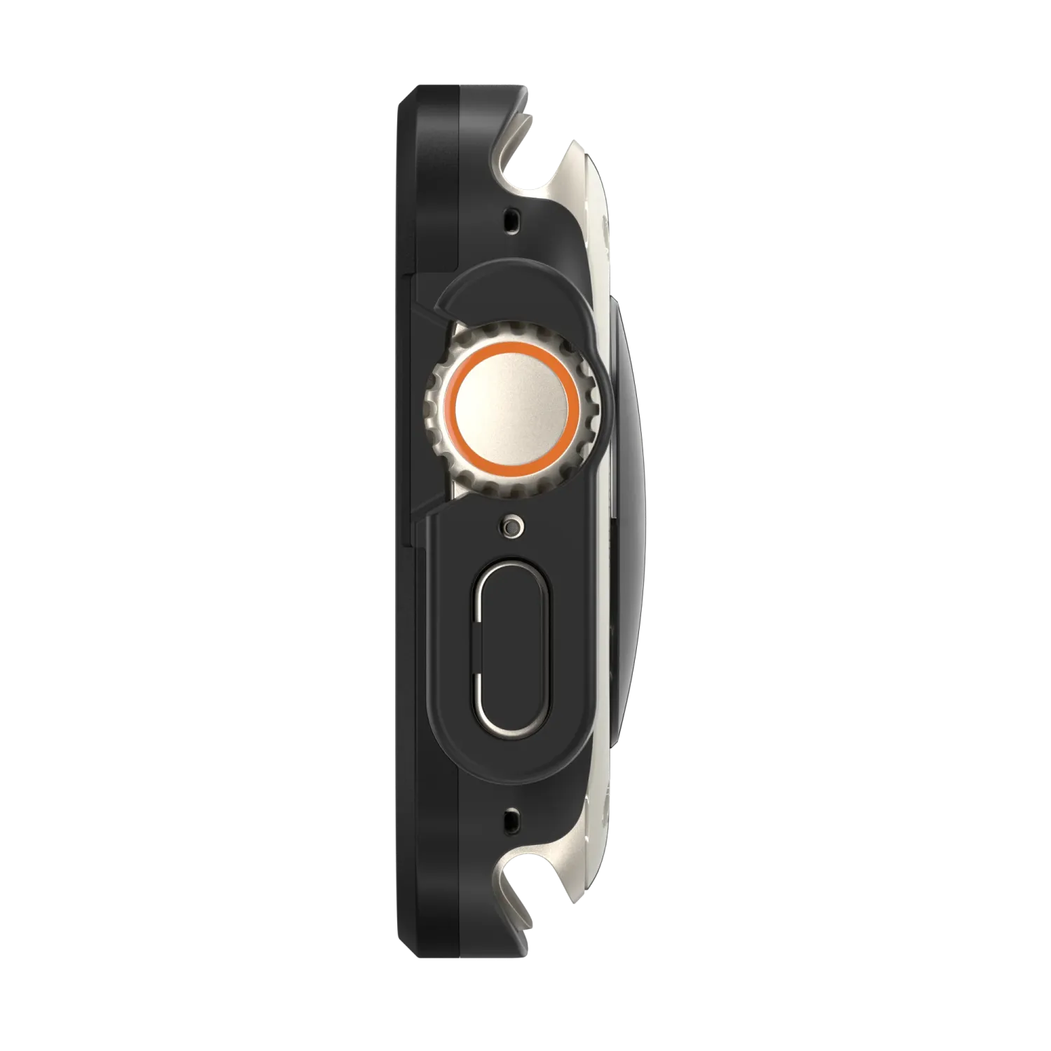 SwitchEasy Apple Watch 49mm Modern Hybrid Tempered Glass Case, Midnight Black