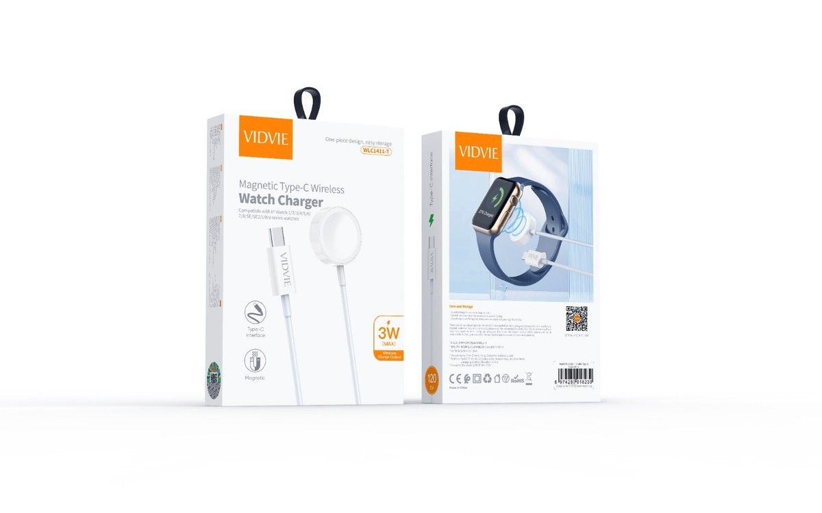 VIDVIE Magnetic Type-C Apple Watch Charger, White