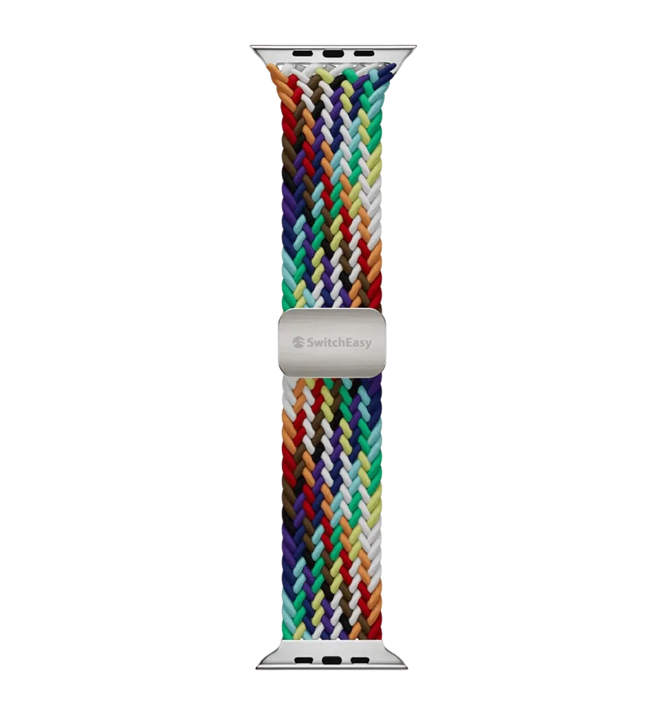 SwitchEasy Apple Watch S4-S9 42/44/49mm Candy Braided Nylon Watch Loop, Pride