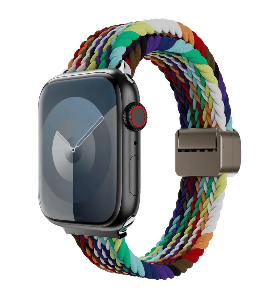 SwitchEasy Apple Watch S4-S9 42/44/49mm Candy Braided Nylon Watch Loop, Pride