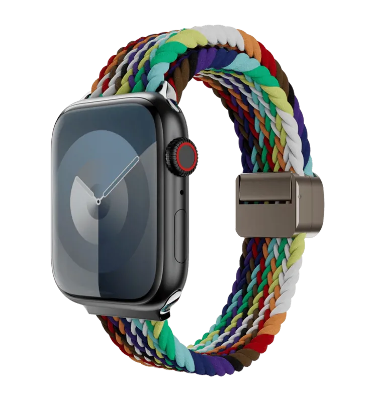 SwitchEasy Apple Watch S4-S9 42/44/49mm Candy Braided Nylon Watch Loop, Pride