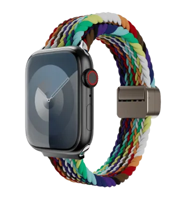 SwitchEasy Apple Watch S4-S9 42/44/49mm Candy Braided Nylon Watch Loop, Pride