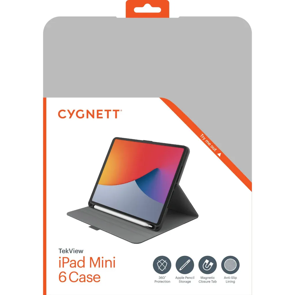 Cygnett TekView Case for iPad Mini 6/7 - Grey/Black