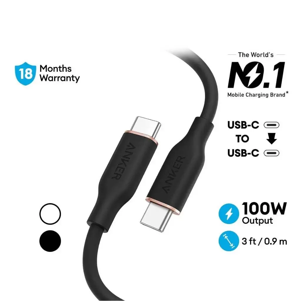 Anker Series 3 USB-C to USB-C Cable, 0.9M Black