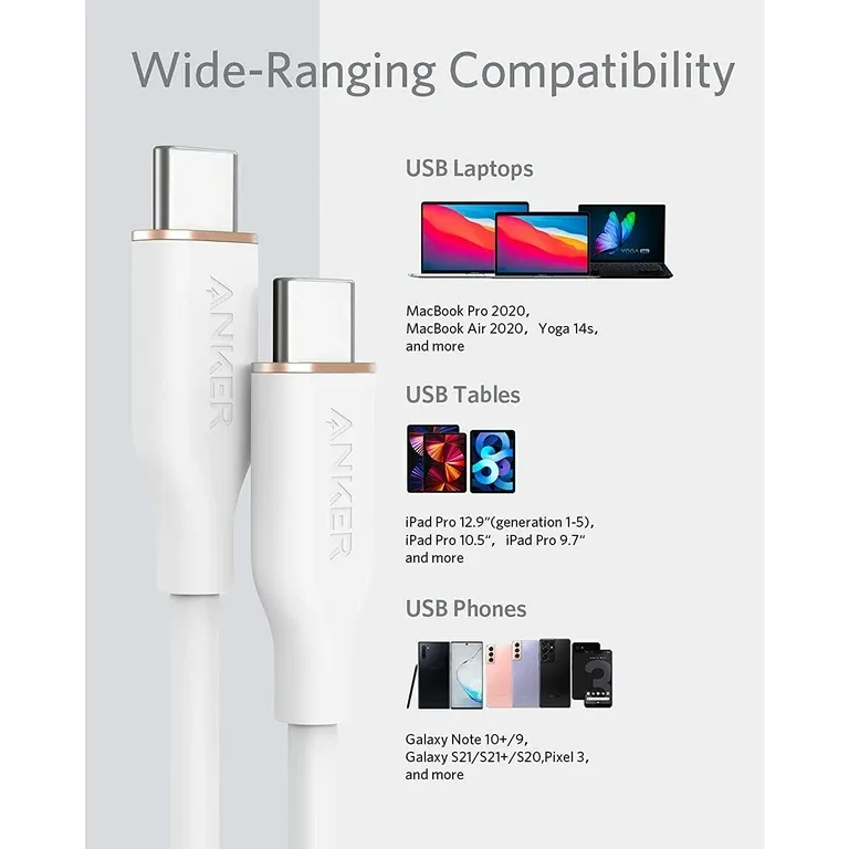 Anker Series 3 USB-C to USB-C Cable, 0.9M White