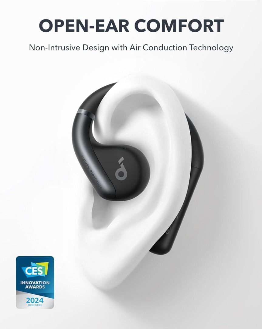 Anker A3872 Soundcore AeroFit Open-Ear True Wireless Earbuds, Black