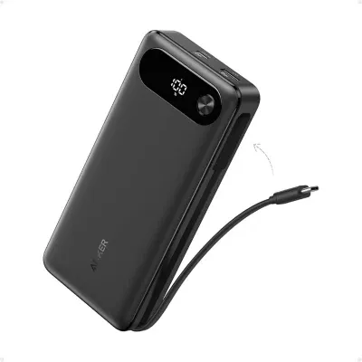 Anker A1383 Power Bank 20,000mAh with Built-in USB-C Cable, Purple