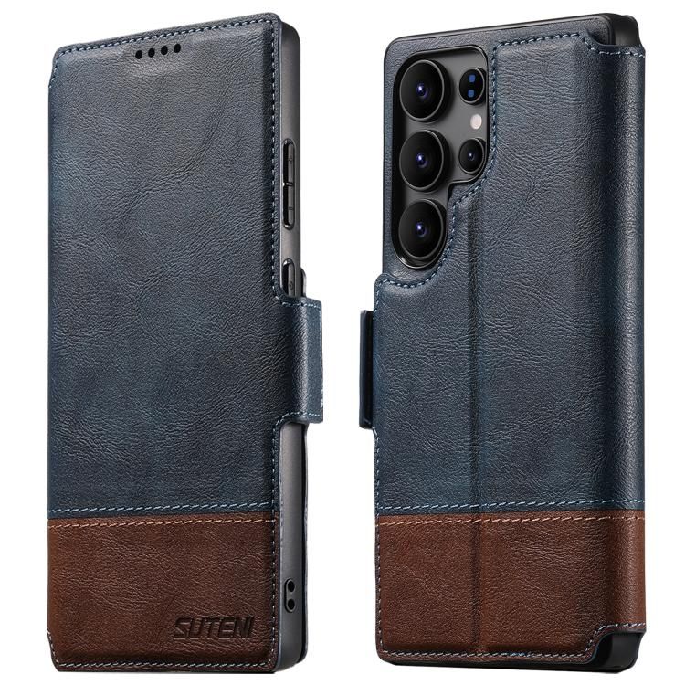 TDG Suteni Samsung Galaxy S24 Ultra Q6 Detachable Flip Case, BlueBrown