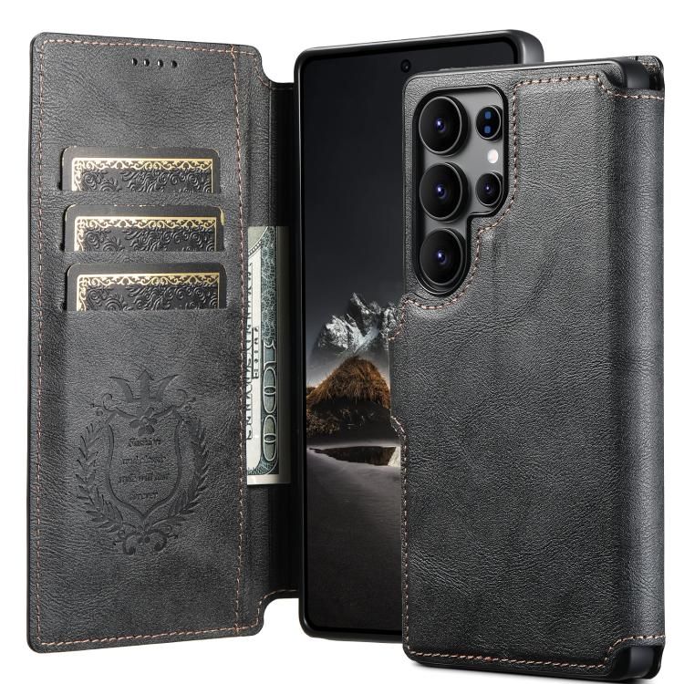 TDG Suteni Samsung Galaxy S24 Ultra Q5 Flip Case, Black