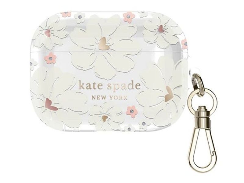 Kate Spade New York AirPods 2 Protective Case, Classic Peony/Cream/Rose Gold Foi