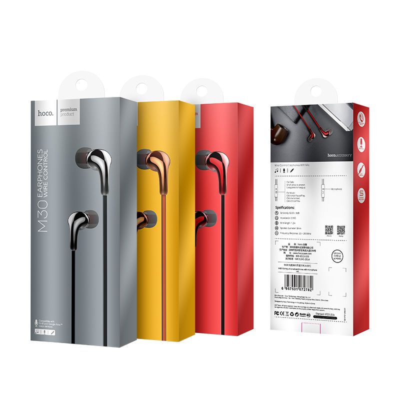 hoco M30 Universal Earphone With Microphone, Orange