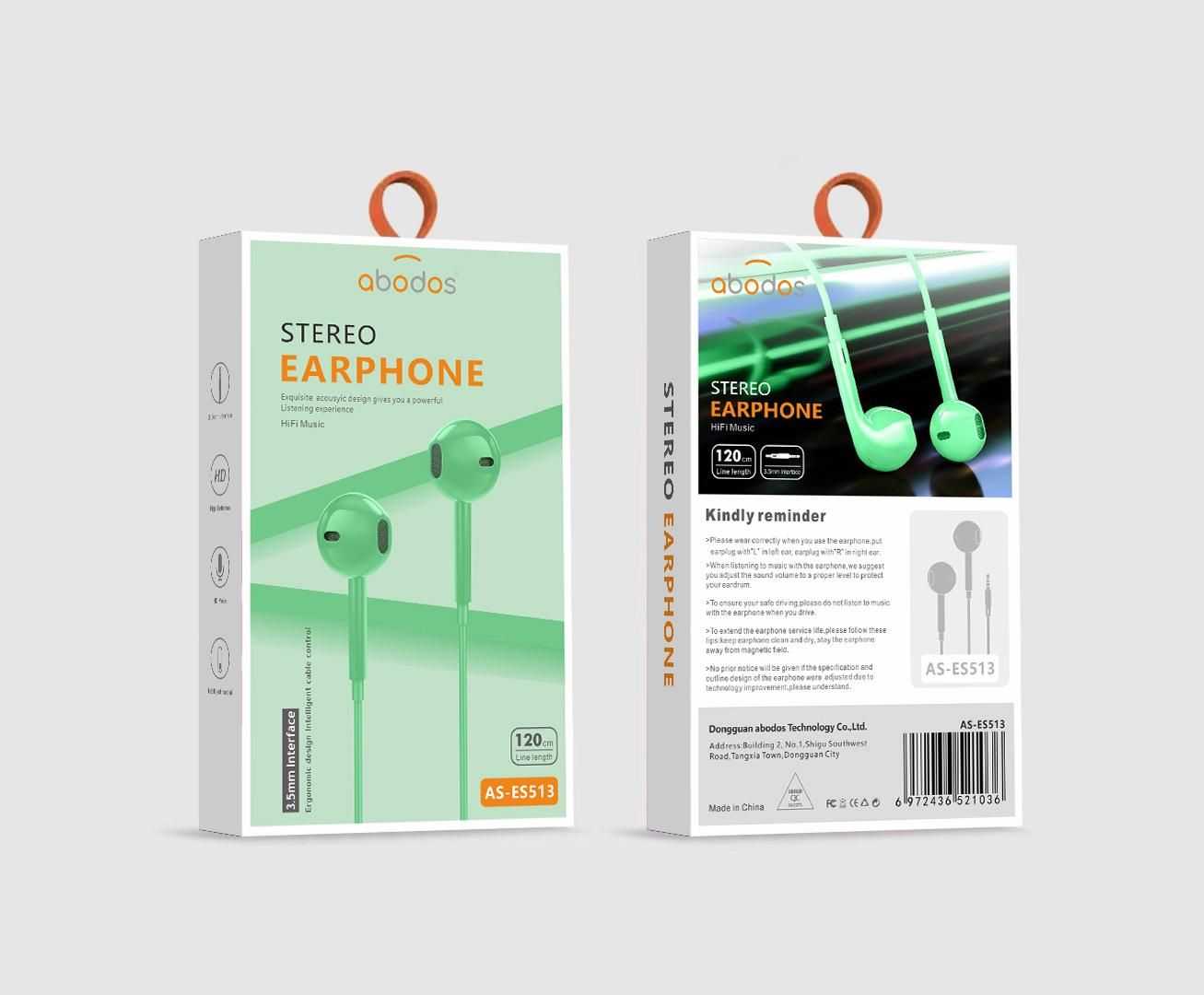 TDG XN Abodos 3.5mm Stereo Earphone, Green