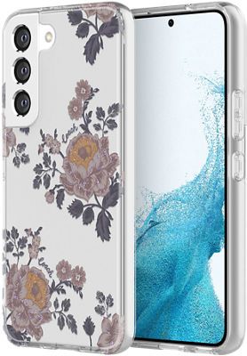 Coach Samsung Galaxy S23 Protective Case, Moody Floral/Purple/Multi/Clear/Glitte