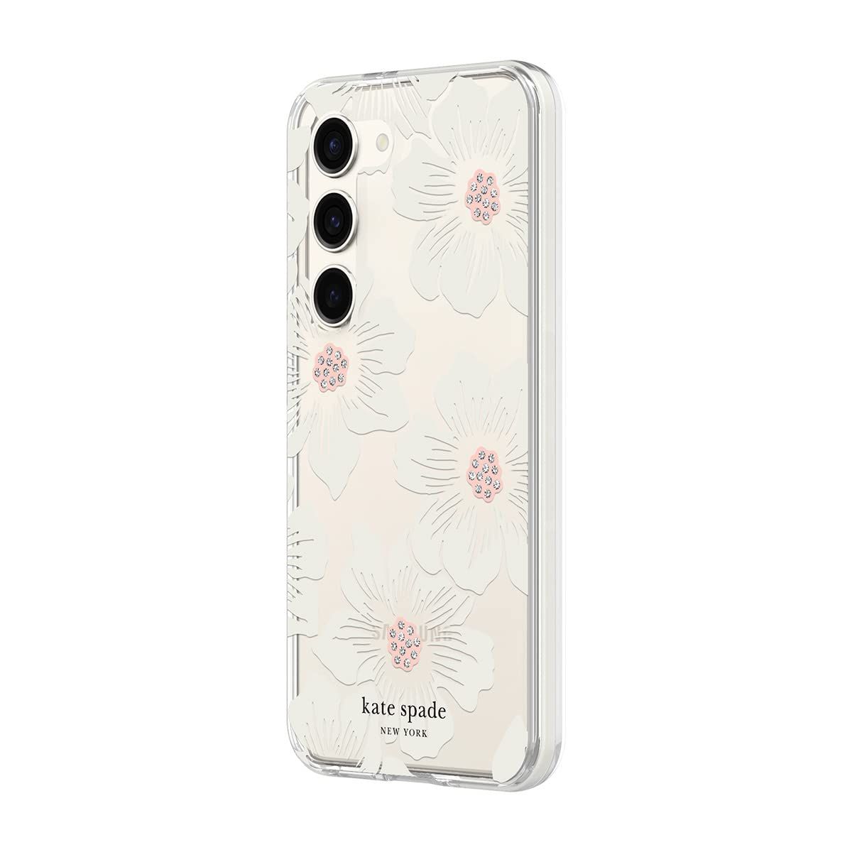 KSNY Samsung Galaxy S23 Defensive Hardshell Case, Scattered Flowers/Iridescent/C