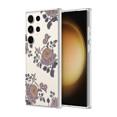 Coach Samsung Galaxy S23 Ultra Protective Case, Moody Floral/Purple/Multi/Clear/