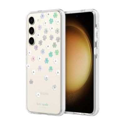 KSNY Samsung Galaxy S23 Defensive Hardshell Case, Scattered Flowers/Iridescent/C KSNY Samsung Galaxy S23 Defensive Hardshell Case, Scattered Flowers/Iridescent/C