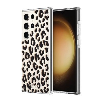 KSNY Samsung Galaxy S23 Ultra Defensive Hardshell Case, City Leopard Black/Gold