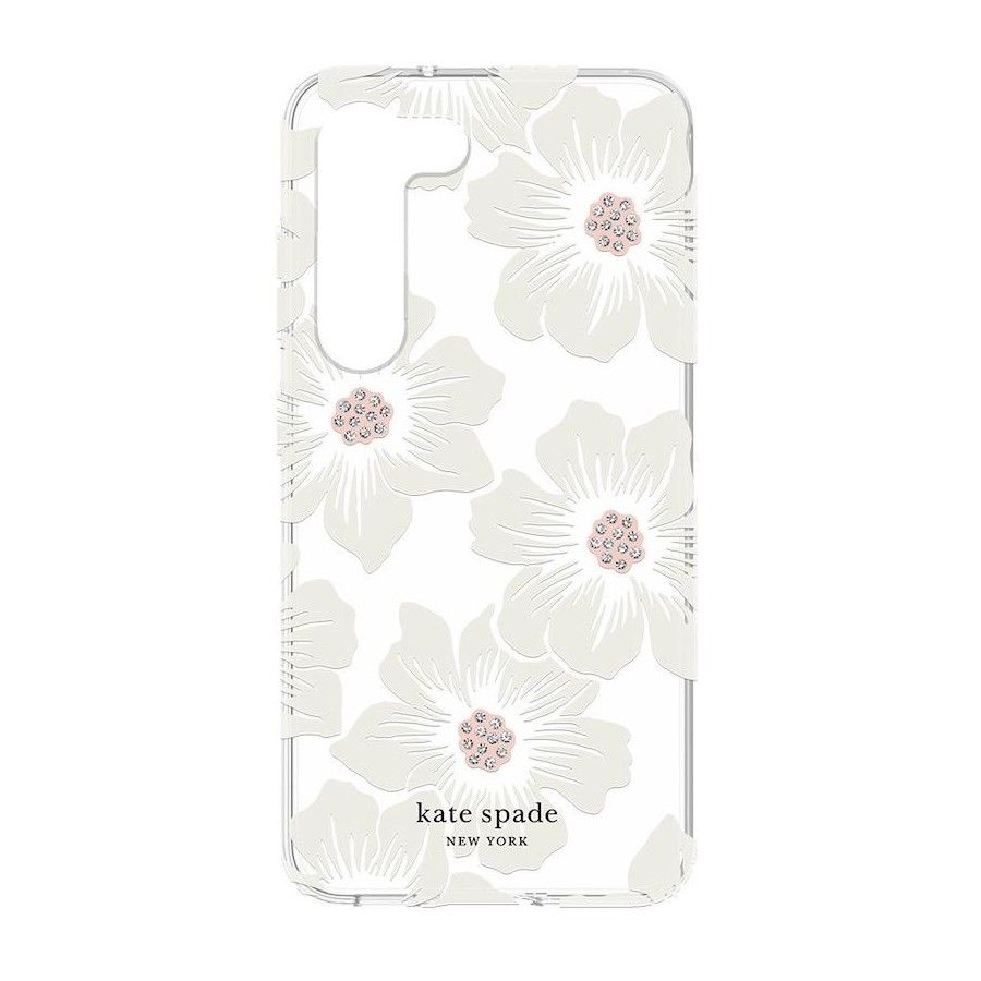 KSNY Samsung Galaxy S23 Plus Protective Hardshell Case, Hollyhock Floral Clear/C