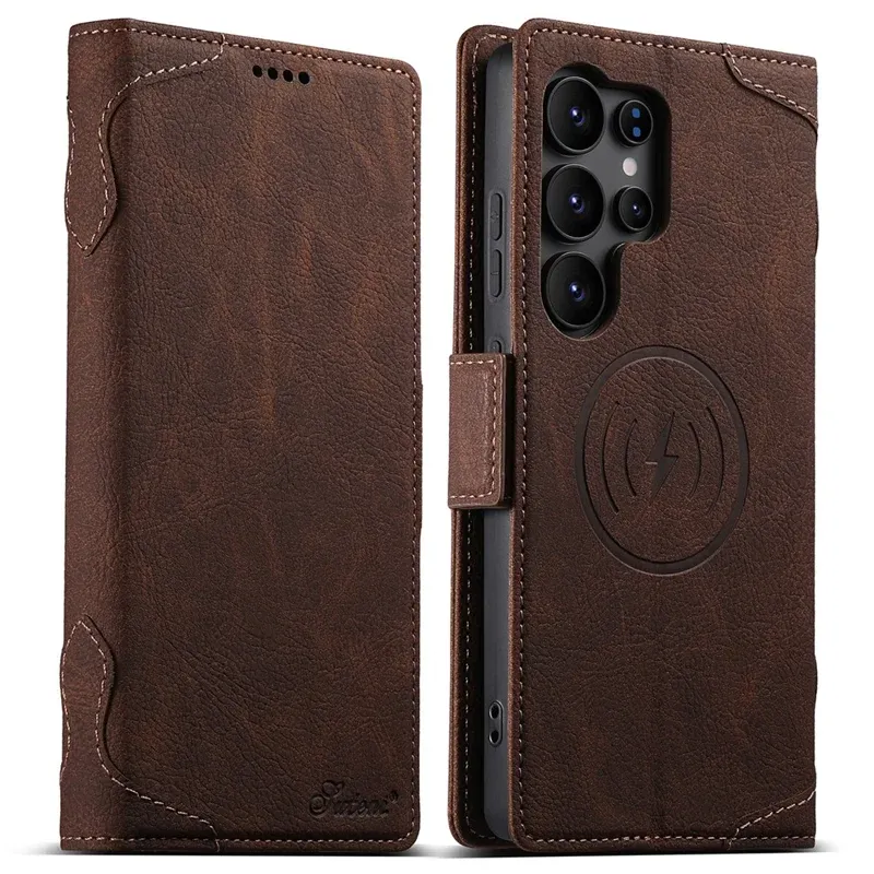 TDG Samsung Galaxy S25 Ultra J7 MagSafe Flip Case, Brown