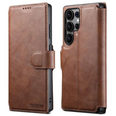 TDG Suteni Samsung Galaxy S25 Ultra Q5 Flip Case, Brown