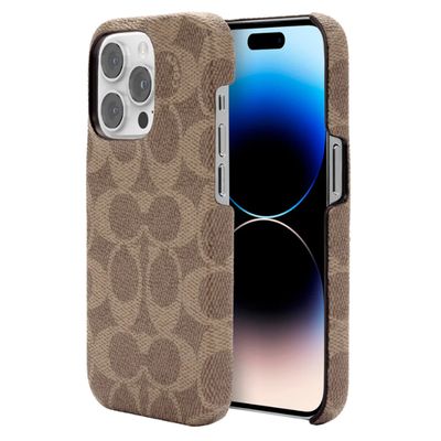 Coach iPhone 14 Pro Max Slim Wrap Case, Signature C Tan