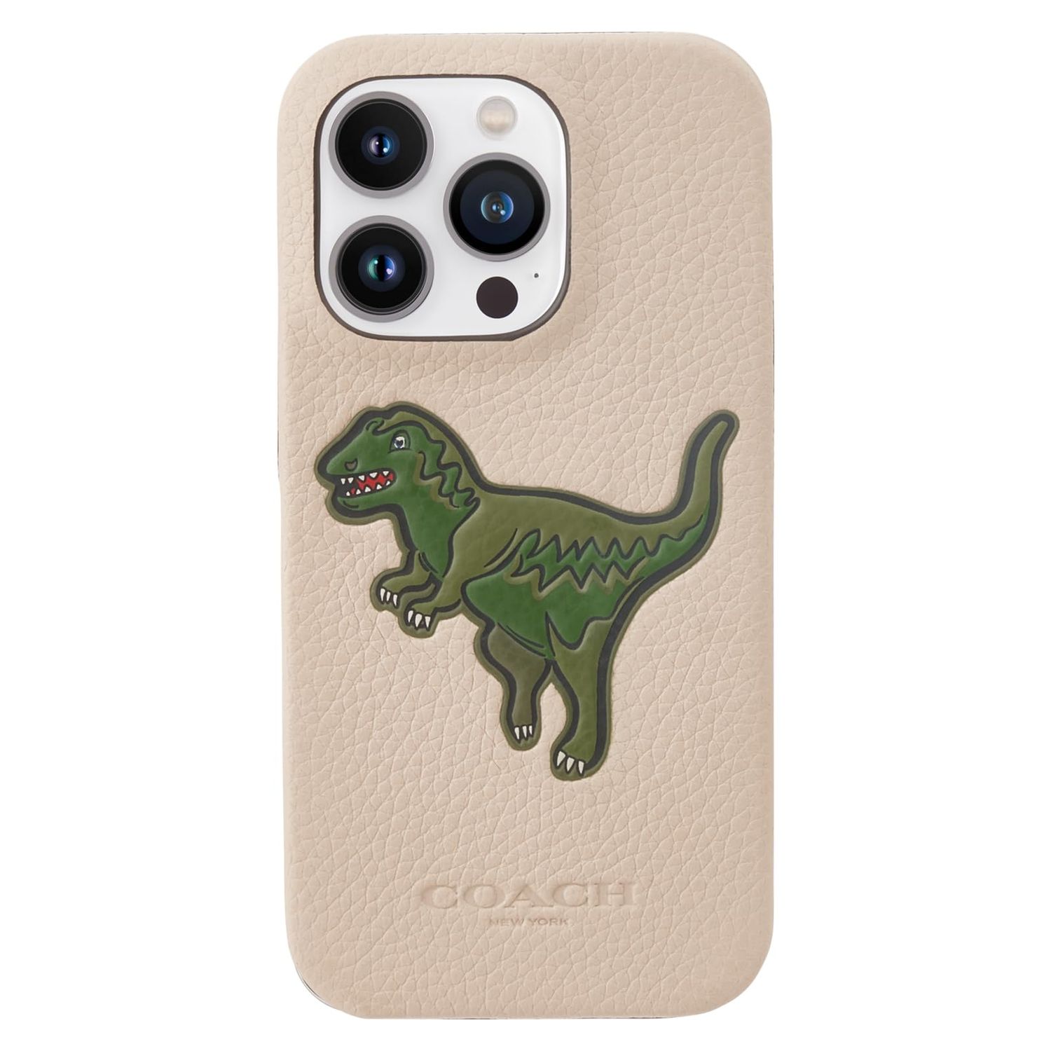 Coach iPhone 14 Pro Slim Wrap Case, Ivory Rexy/Pebbled Leather