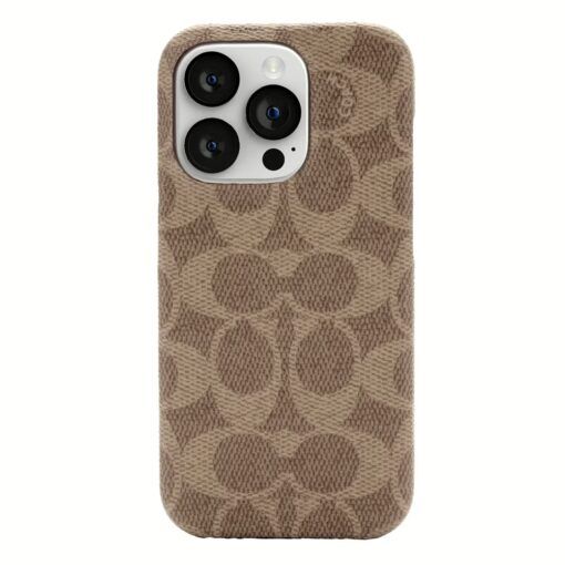 Coach iPhone 14 Pro Max Slim Wrap Case, Signature C Tan