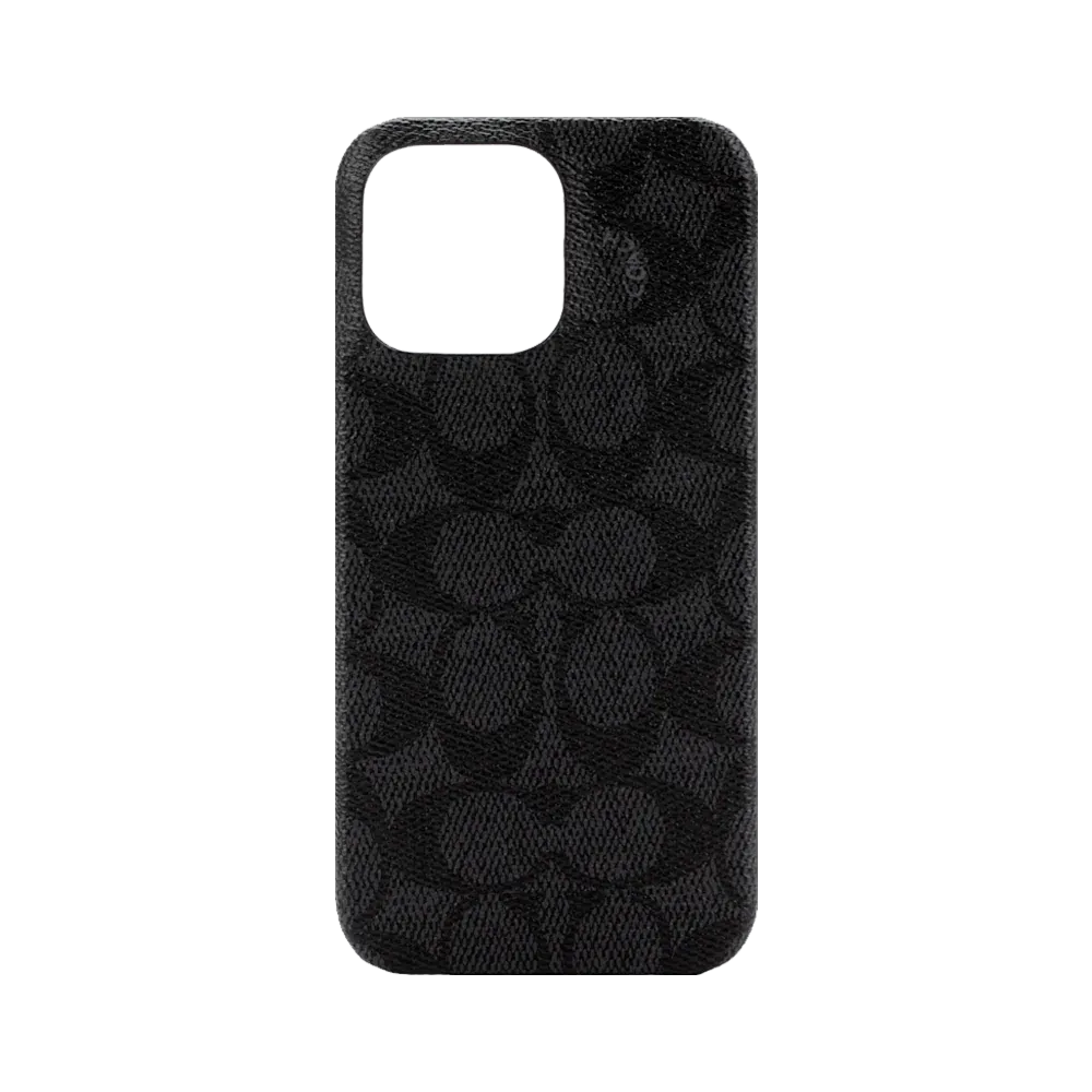 Coach iPhone 14 Pro Max Slim Wrap Case, Signature C Black