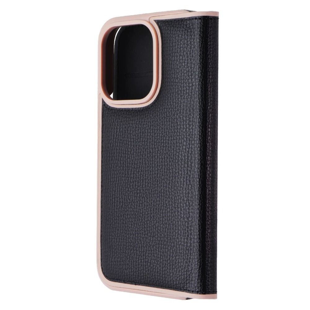 Kate Spade New York iPhone 14 Pro Max Folio Case, Black/Pale Vellum Bumper/Pale