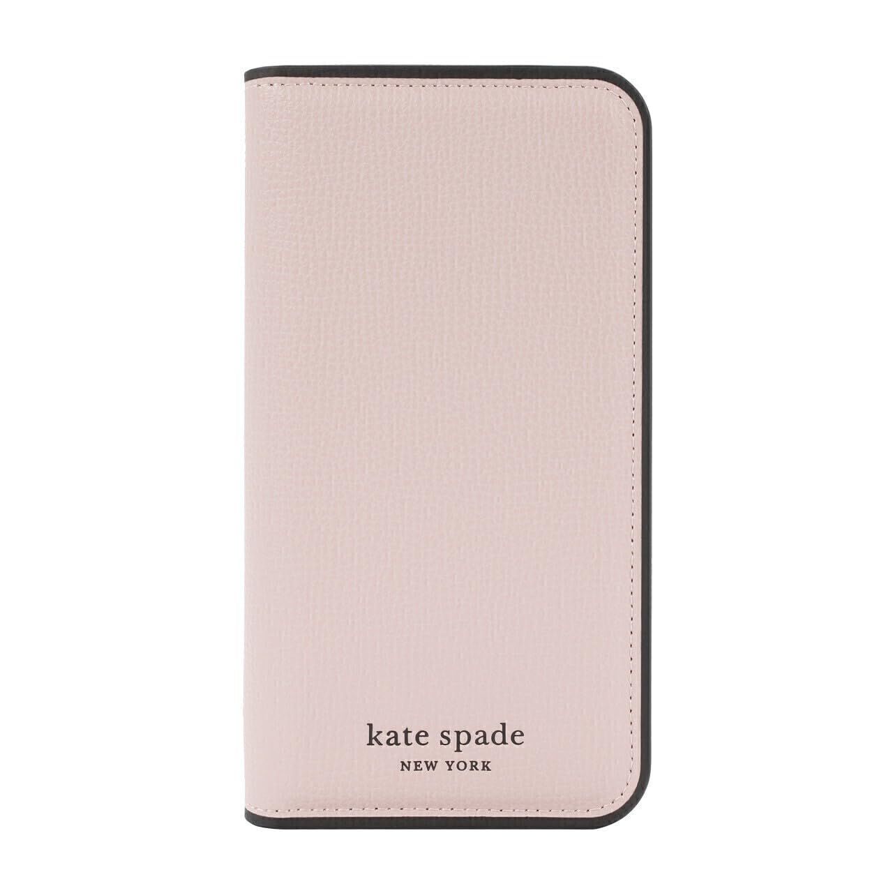 Kate Spade New York iPhone 14 Pro Max Folio Case, Pale Vellum/Black Bumper/Black