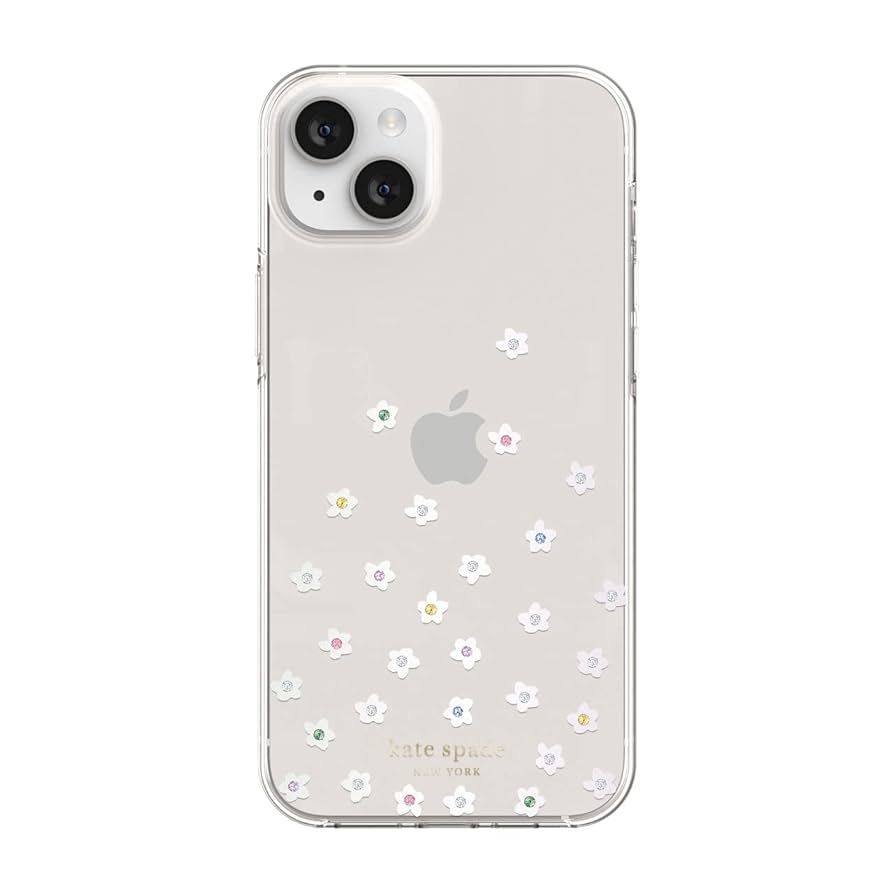Kate Spade New York iPhone 14 Plus Protective Hardshell, Pearl Wild Flowers/Crea