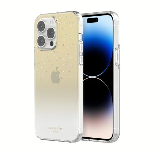 Kate Spade New York iPhone 14 Pro Max Protective Hardshell, Gold Metallic Ombre
