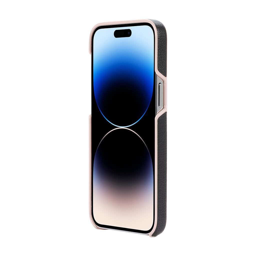 Kate Spade New York iPhone 15 Pro Max Wrap Case, Pale Vellum/Black Bumper/Black