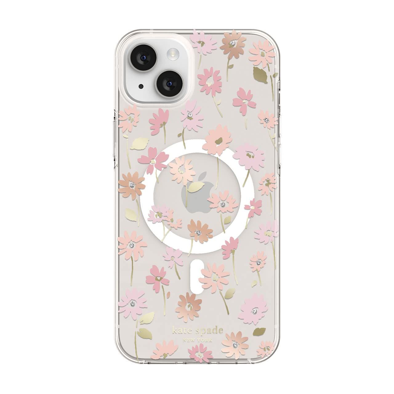 Kate Spade New York iPhone 14/15 Plus Protective Hardshell, Flower Pot/Blush/Gol