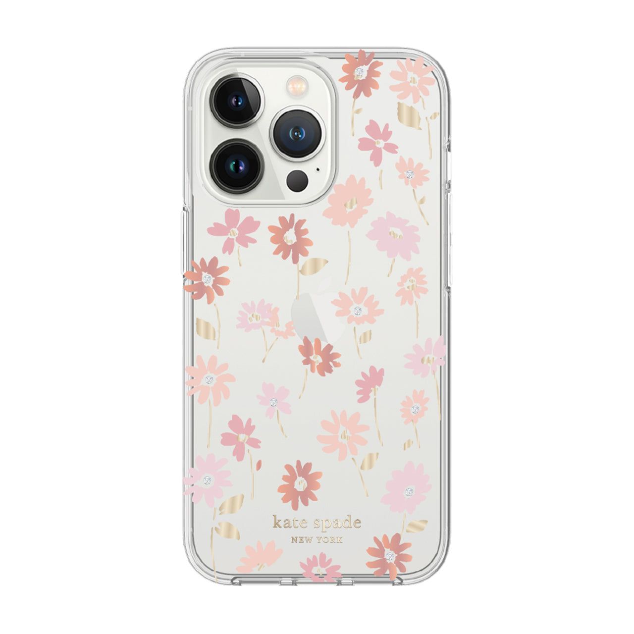 Kate Spade New York iPhone 14 Pro Max Protective Hardshell, Flower Pot/Blush/Gol