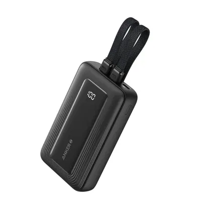 Anker A1680 Zolo Power Bank 10,000mAh with Dual Built-in Cables, Black