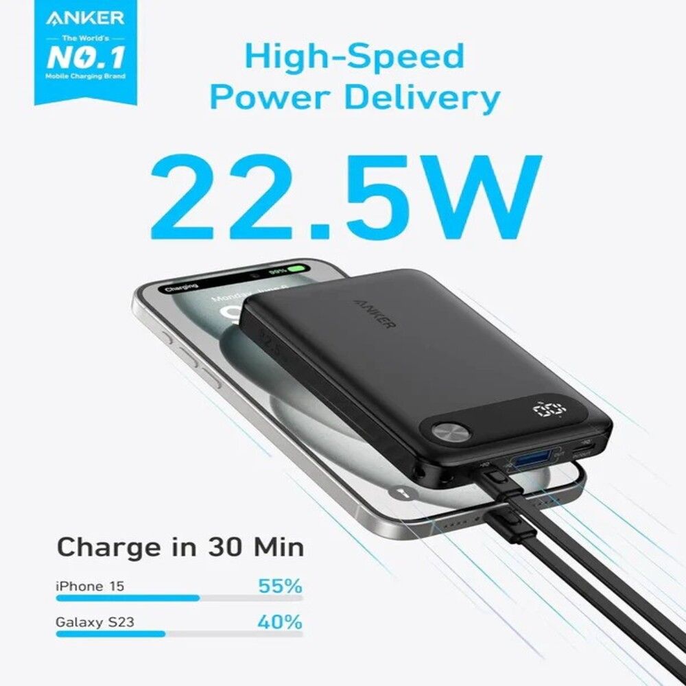 Anker A1257 Powerful and Travel Friendly Power Bank 10,000mAh, Black