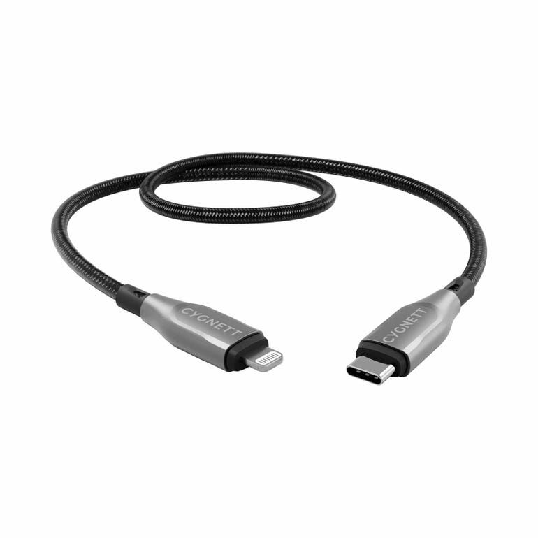 Cygnett Armoured Lightning to USB-C Cable 50cm, Black