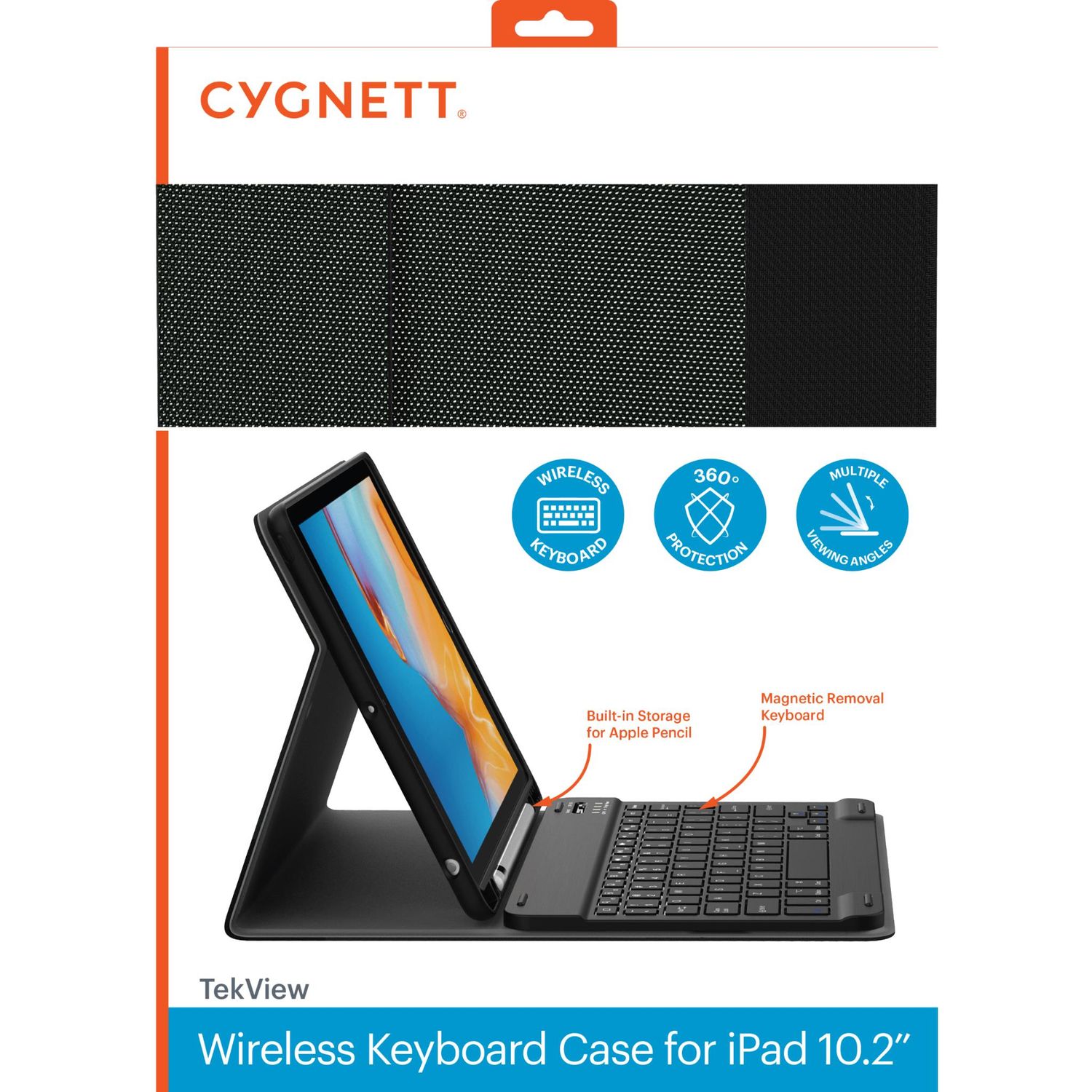 Cygnett TekView Keyboard case - Grey/ Black - iPad 10.2
