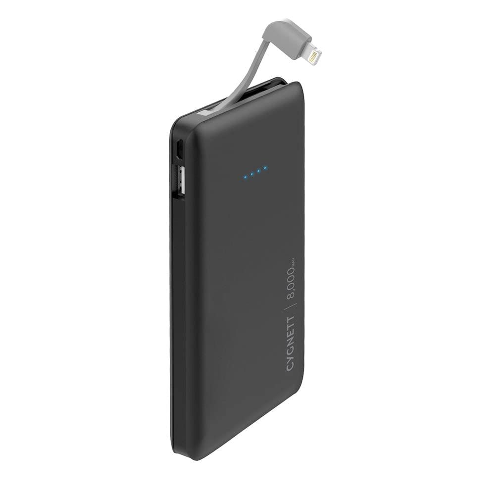 CYGNETT 8,000mAh PB with Lightning Cable, Black
