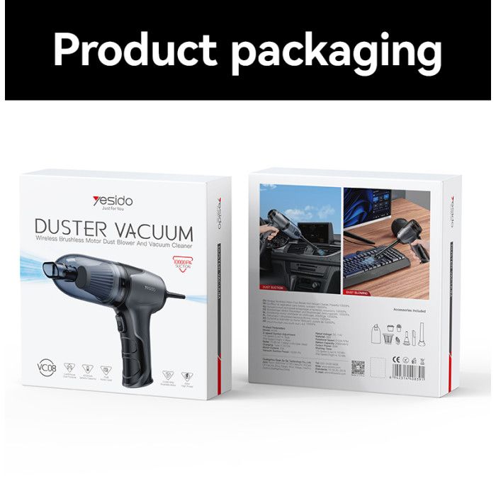 Yesido VC08 Wireless Brushless Motor Duster Vacuum 1000PA Suction
