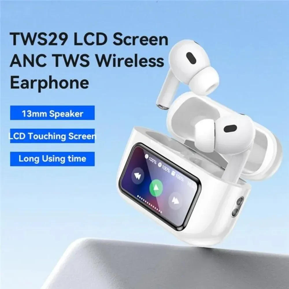 Yesido TWS29 HD LCD Touch Control Wireless Earbuds, White