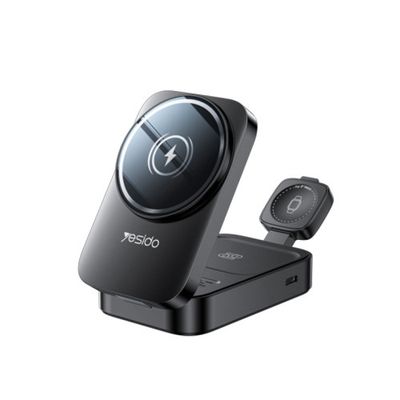 Yesido DS27 Foldable 3-in-1 Wireless Charger, Black