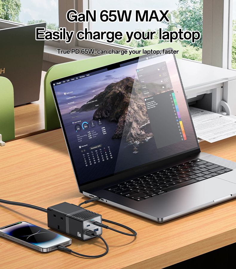 Yesido MC38 Power Strip 65W 1.5M (UK)