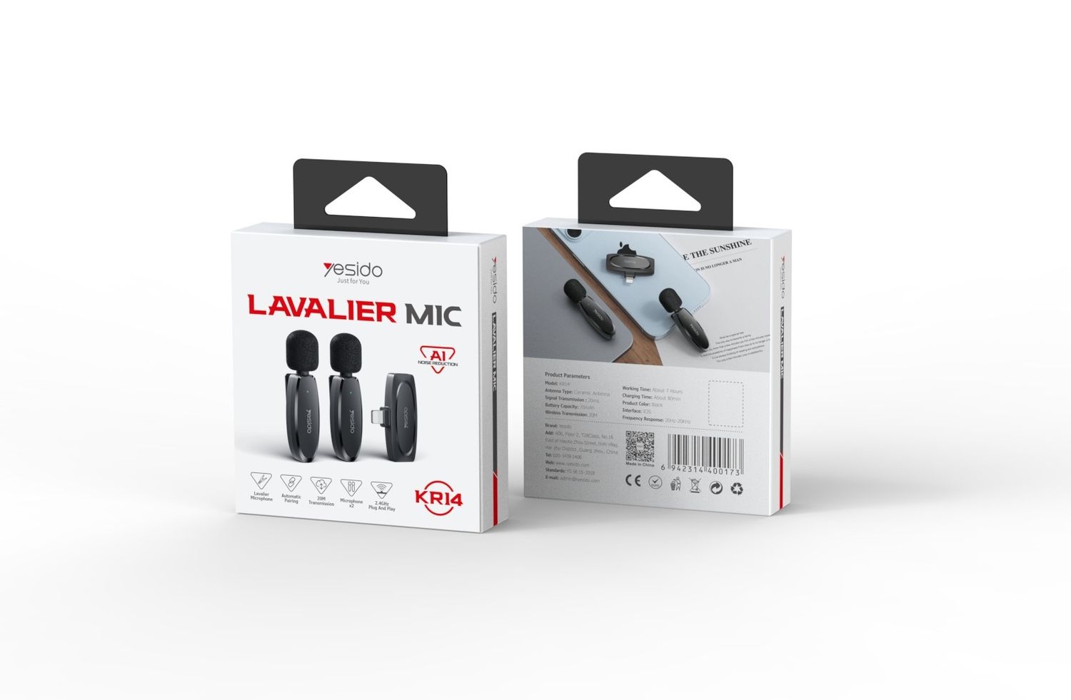 Yesido KR14 Lavalier Mic X2 Universal for Lightning Equipment