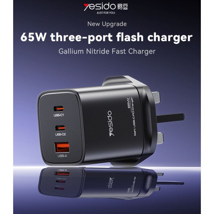 Yesido YC84 GaN Charger 65W, Black