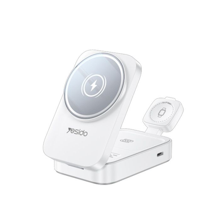 Yesido DS27 Foldable 3-in-1 Wireless Chargere, White