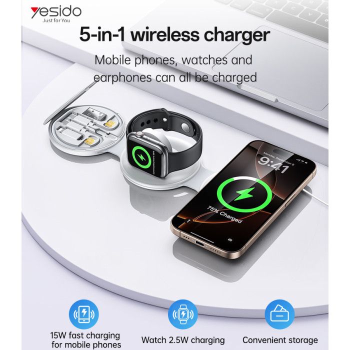 Yesido DS29 5in1 Wireless Charger &amp; Storage Box