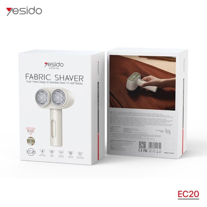 Yesido EC20 Fabric Shaver Dual-Head &amp; Stainless Steel 12-leaf Blades